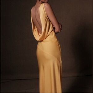 Meshki Yellow Sleeveless Cowl Gown